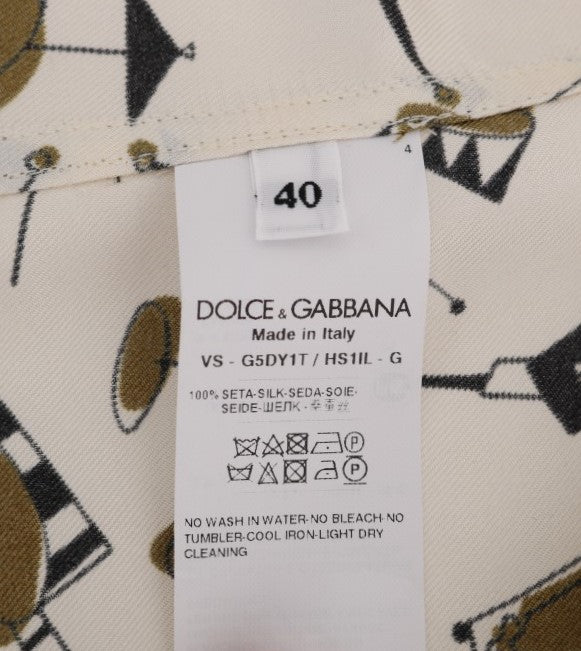 Chemise décontractée pour homme en soie exclusive Dolce &amp; gabbana - motif jazz