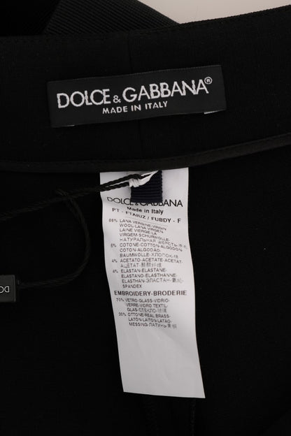 Dolce &amp; gabbana pantalon cheville taille haute avec détails dorés