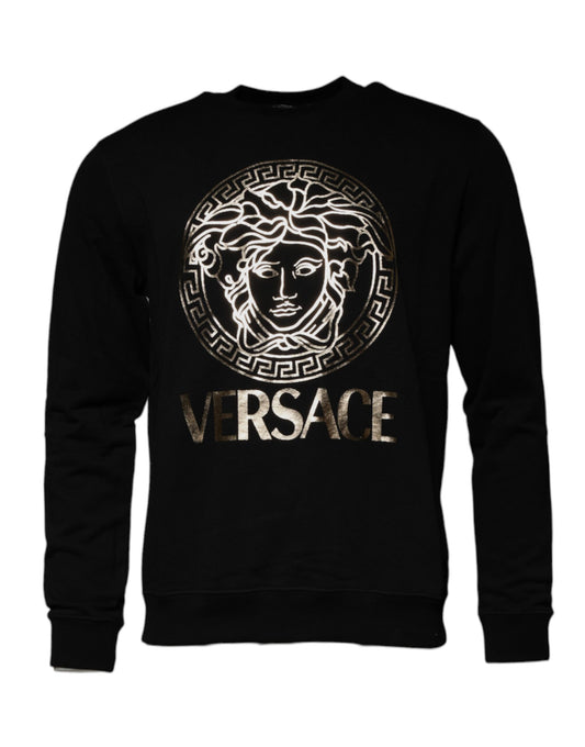 Sudadera con cuello redondo de polar Medusa negra para hombre de Versace
