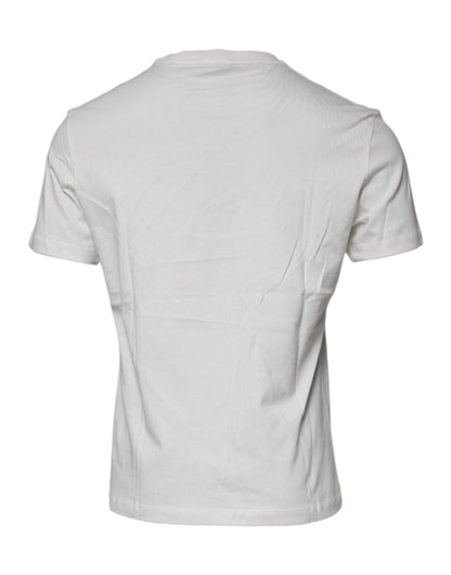 T-shirt ras du cou en coton blanc à imprimé Medusa Versace