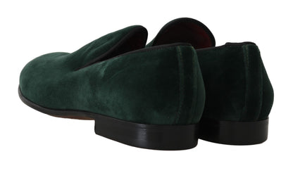 Mocassins à enfiler en daim vert Dolce &amp; gabbana