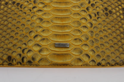 Dolce & Gabbana Sleek Python Snakeskin Tablet Case in Yellow