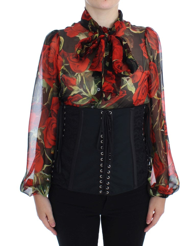 Ceinture corset en brocart fleuri noir Dolce &amp; gabbana