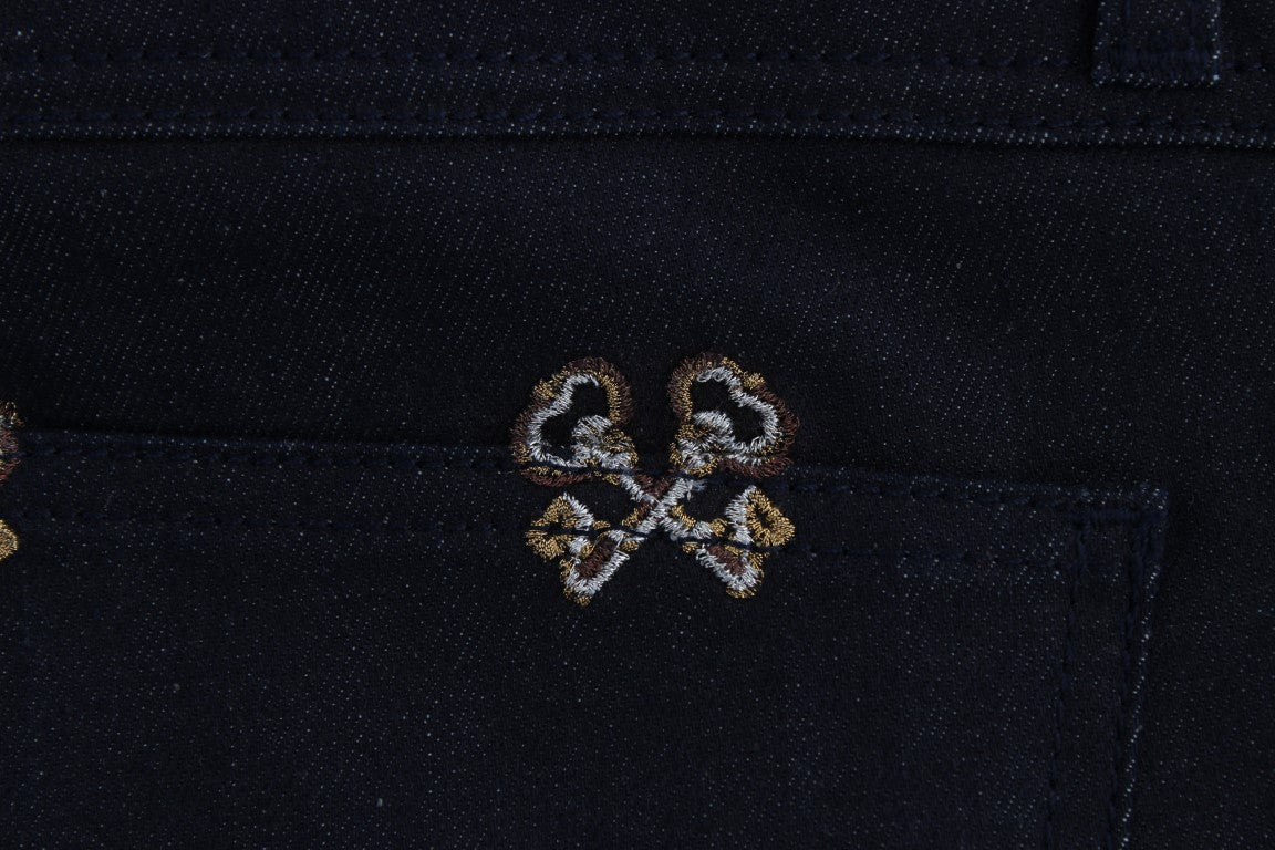 Dolce &amp; Gabbana - Jean slim brodé en denim