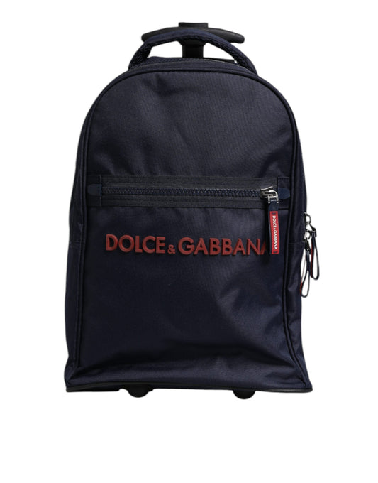 Mochila con ruedas para niños de poliéster azul y rojo de Dolce &amp; Gabbana