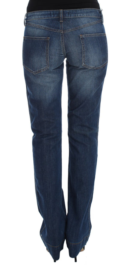 Cavalli Chic Denim con corte de bota y lavado azul