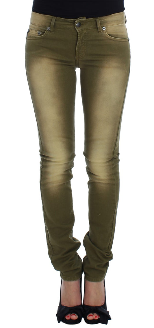 Jean slim en coton stretch Cavalli vert