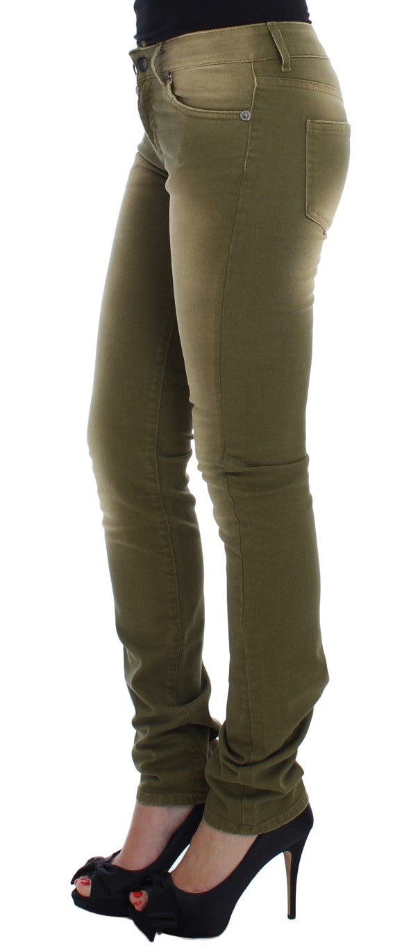 Jean slim en coton stretch Cavalli vert