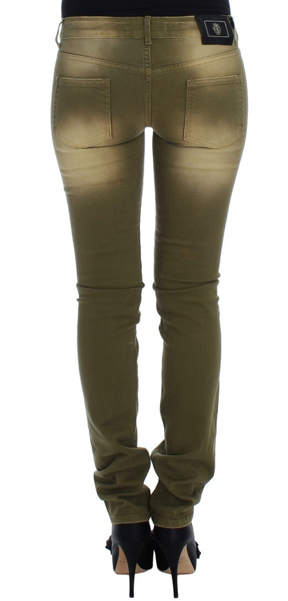 Jean slim en coton stretch Cavalli vert