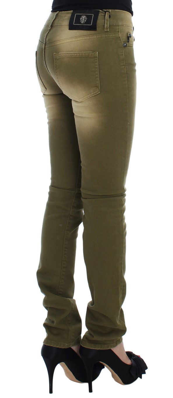 Jean slim en coton stretch Cavalli vert