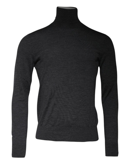 Suéter de cuello alto de punto de lana gris de Dolce &amp; Gabbana