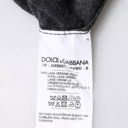 Suéter de cuello alto de punto de lana gris de Dolce &amp; Gabbana