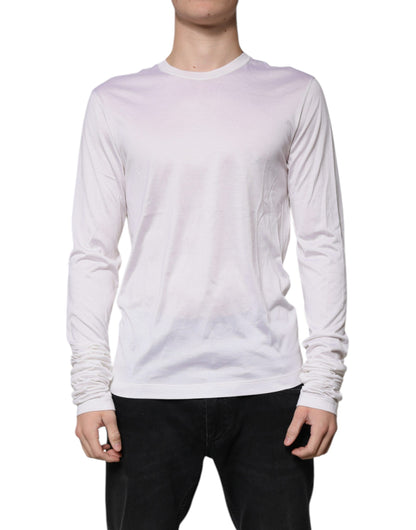 Suéter de cuello redondo de seda blanca para hombre de Dolce &amp; Gabbana