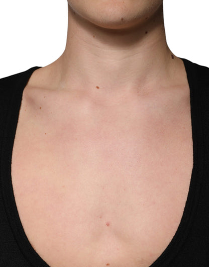 Dolce &amp; Gabbana Jersey de lana negro con cuello redondo