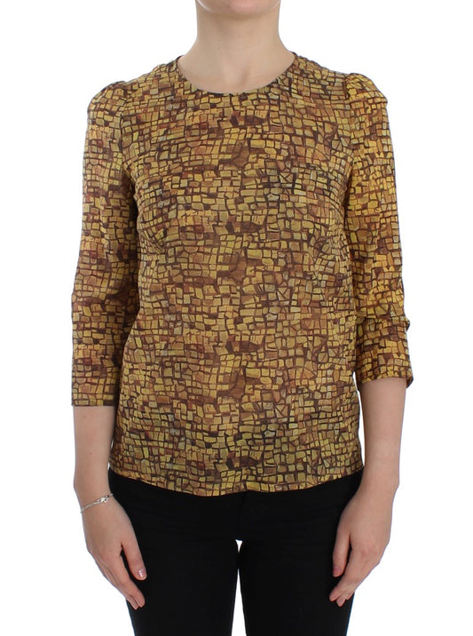 Blouse en soie à imprimé mosaïque sicilienne Dolce &amp; gabbana