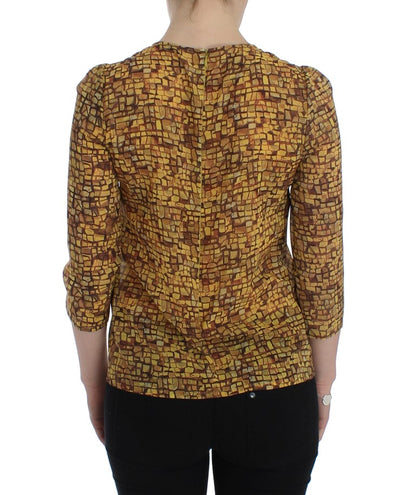 Blouse en soie à imprimé mosaïque sicilienne Dolce &amp; gabbana