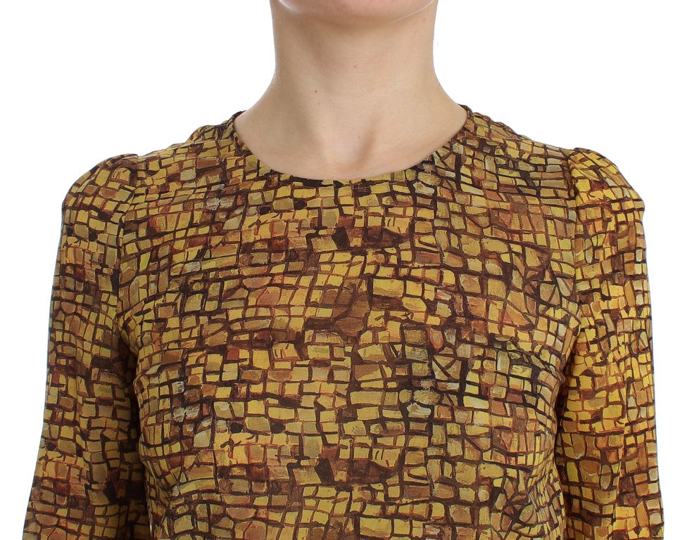 Blouse en soie à imprimé mosaïque sicilienne Dolce &amp; gabbana