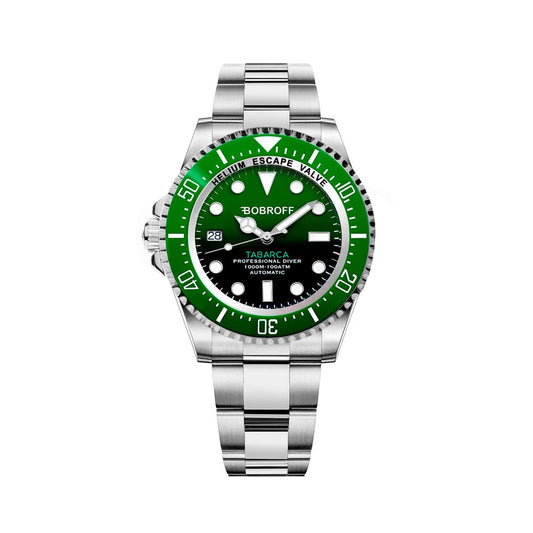 Reloj Bobroff de acero inoxidable plateado