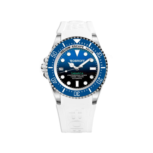 Reloj Bobroff de caucho blanco