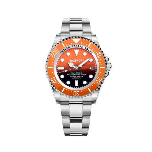 Reloj Bobroff de acero inoxidable plateado