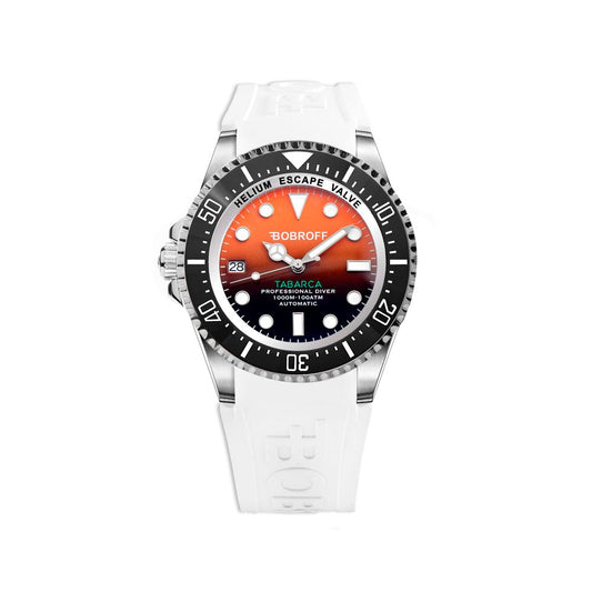 Reloj Bobroff de caucho blanco