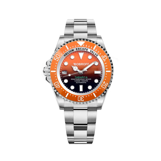 Reloj Bobroff de acero inoxidable plateado