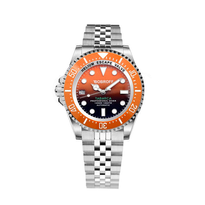 Reloj Bobroff de acero inoxidable plateado