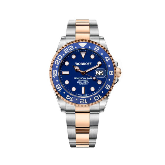 Reloj Bobroff de acero inoxidable plateado