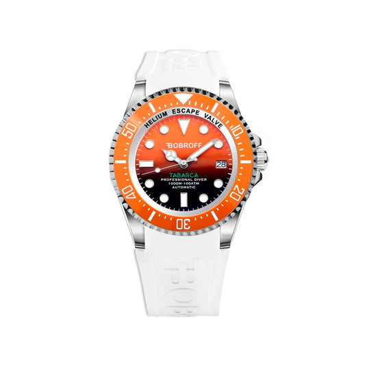 Reloj Bobroff de caucho blanco