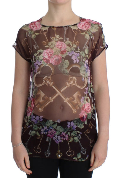 Blouse en soie fleurie Dolce &amp; gabbana avec mancherons