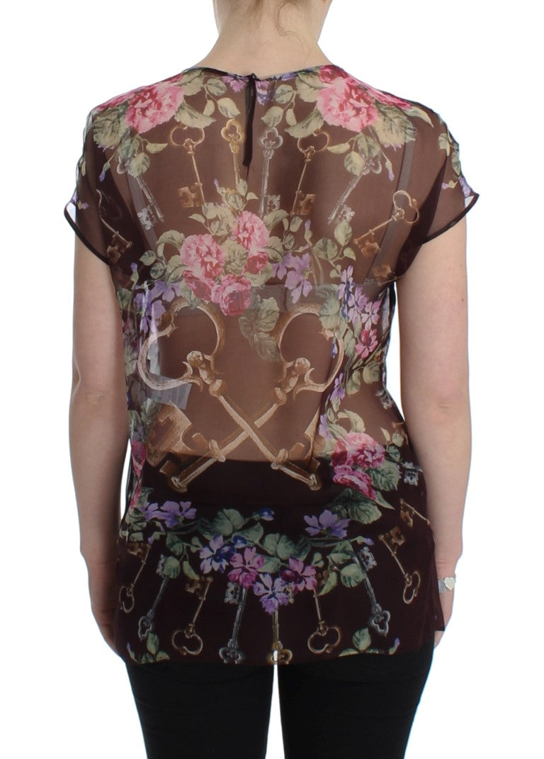 Blouse en soie fleurie Dolce &amp; gabbana avec mancherons