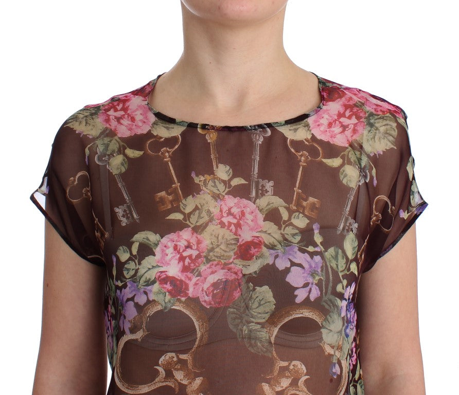 Blouse en soie fleurie Dolce &amp; gabbana avec mancherons