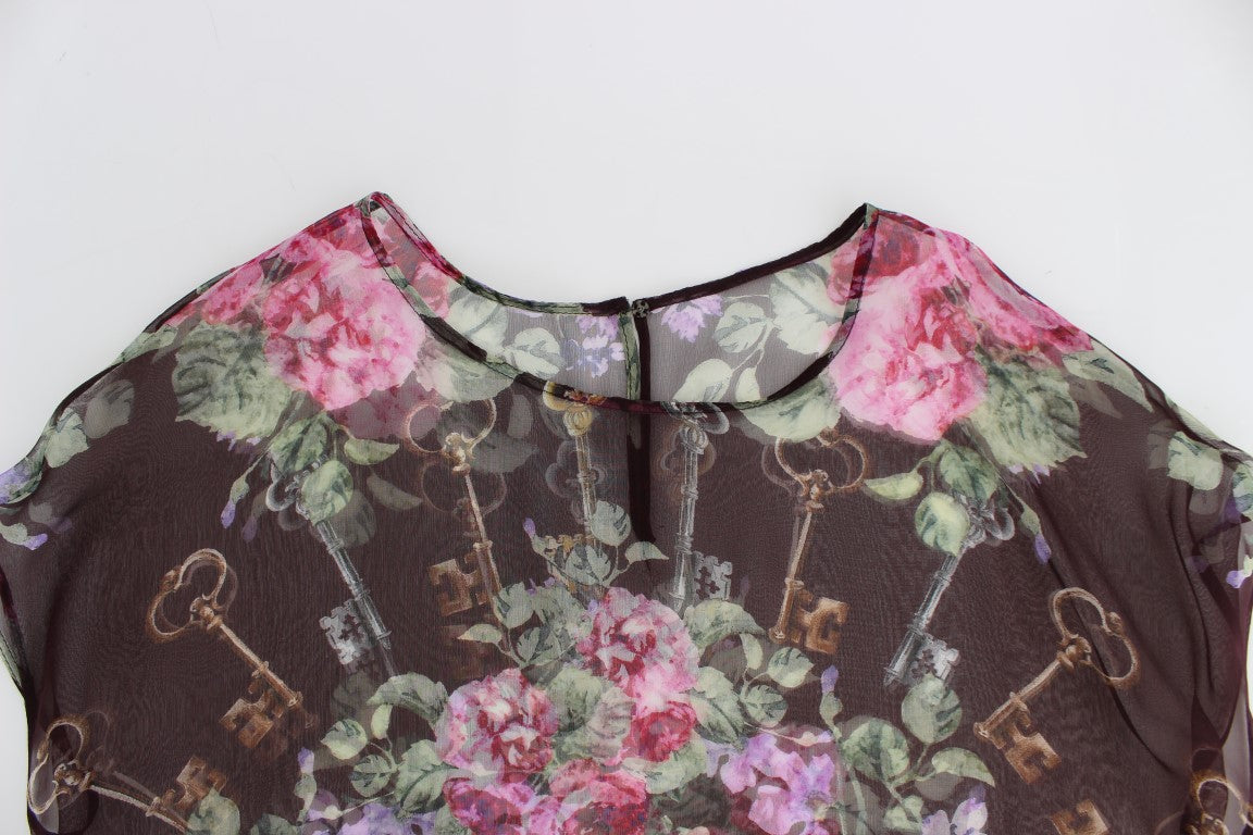 Blouse en soie fleurie Dolce &amp; gabbana avec mancherons