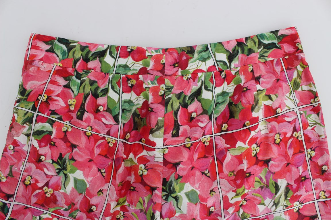 Dolce & Gabbana Multicolor Floral Silk Capri Pants