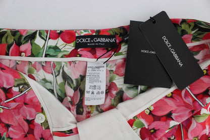 Dolce &amp; gabbana pantalon capri en soie à fleurs multicolore