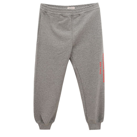 Pantalon en coton mélangé gris chic Alexander McQueen