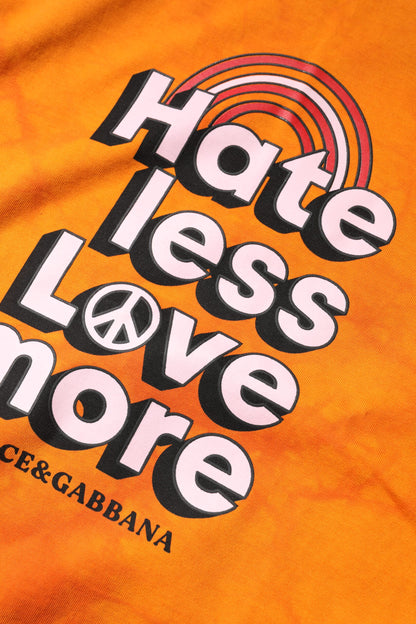Dolce & Gabbana Orange Purple Printed Round Neck T-shirt
