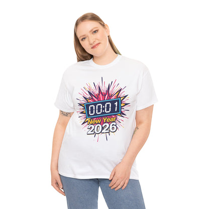 New Year 2026 Tee - 00:01 Countdown Fireworks T-Shirt