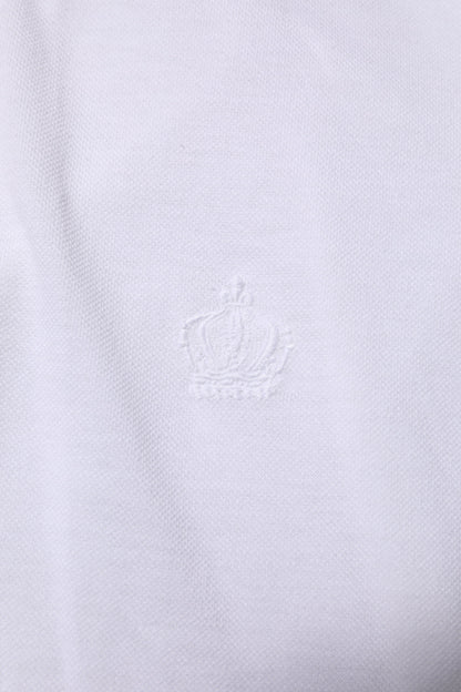 Dolce & Gabbana White Collared Men Short Sleeve Crown T-shirt