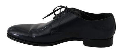 Dolce &amp; gabbana chaussures habillées derby en cuir bleu foncé