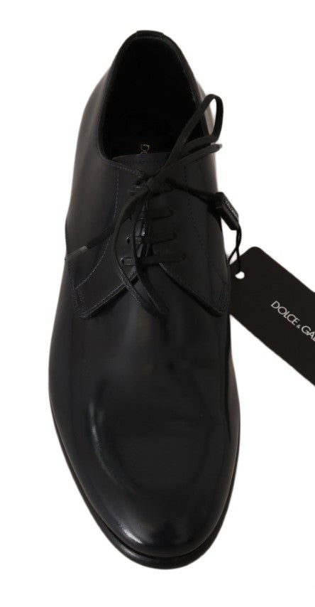 Chaussures derby en cuir bleu foncé Dolce &amp; gabbana