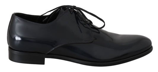 Chaussures derby en cuir bleu foncé Dolce &amp; gabbana