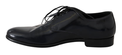 Chaussures derby en cuir bleu foncé Dolce &amp; gabbana