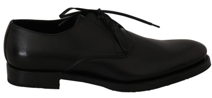 Dolce & Gabbana Elegant Black Leather Derby Dress Shoes