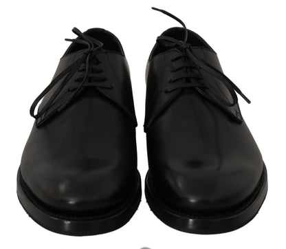 Dolce & Gabbana Elegant Black Leather Derby Dress Shoes