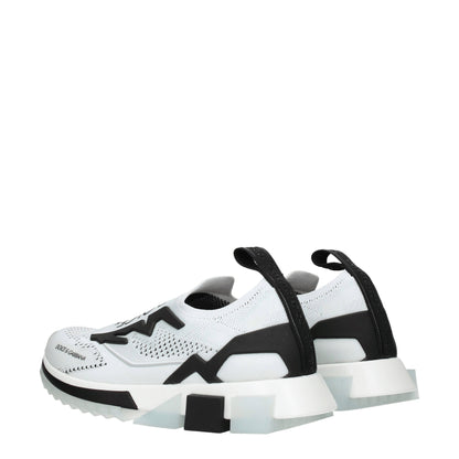 Dolce & Gabbana White Fabric Athletic Sneakers