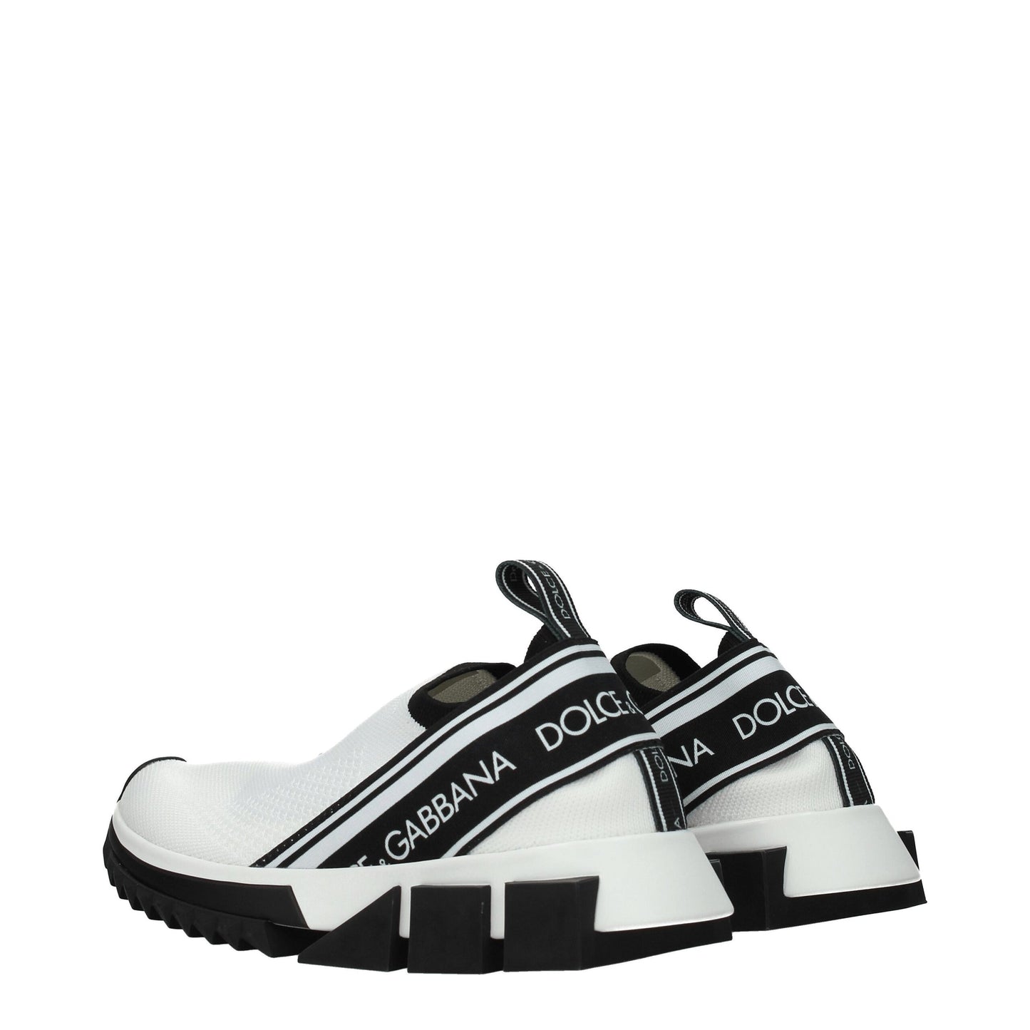 Dolce & Gabbana White Fabric Chunky Sneakers