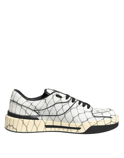 Dolce & Gabbana White Logo Print Low Top Men Sneakers Shoes