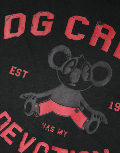 Dolce & Gabbana Black DG Crew Devotion Cotton Crew Neck T-shirt
