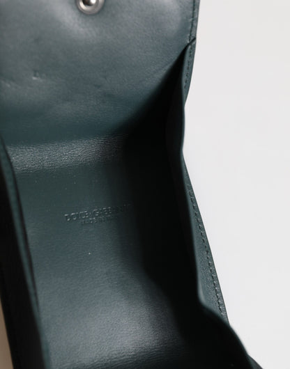 Dolce & Gabbana Dark Green Leather DG Logo Coin Purse Bag Charm Wallet